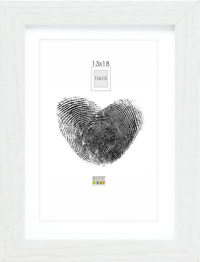 Deknudt Frames fotolijst - wit met passe-partout - 10x15 / 13x18 cm