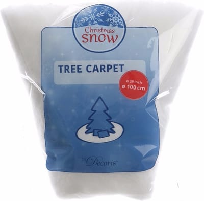 Sneeuwdeken - sneeuwtapijt - 100 x 100 cm - vierkant - polyester - winterdecoratie