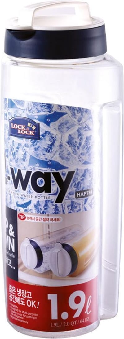Lock&Lock Waterkan met deksel - Sapkan - Waterkaraf - Schenkkan - Limonadekan - 1.9 Liter - Kunststof - Transparant - Lekvrij