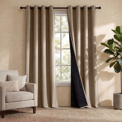 MTTproducts- Gordijn Dubbellaags Warmte-isolerend - Verduisterend Gordijn - Verduisteringsgordijnen met Voering - 210 cm Hoog - 140 cm Breed - Totale Verduistering - Verduisteringsgordijn