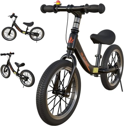 Loopfiets voor kinderen - LoFi fiets - Leren fietsen - Verstelbaar zadel - 14 inch - Zwart