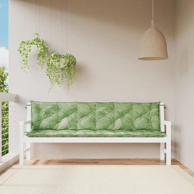 Tuinbankkussen - Buitenbankkussen Kussen - Buiten Zitten - Bladpatroon - 200x50x7 cm - Bladpatroon