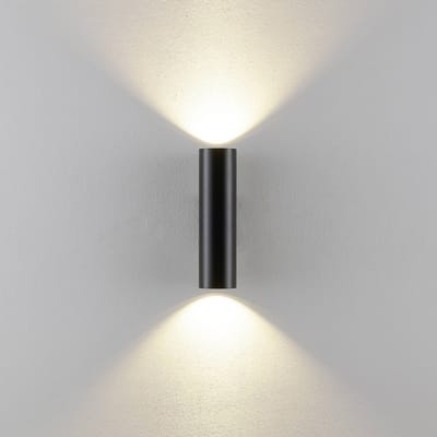 Deko-Light Wandlamp CAN, zwart, 2-lamps, hoogte 22 cm, metaal, GU10