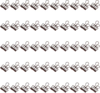50 Stuks Metalen Paperclips 32mm - Vouwbare Binderclips voor Kantoor, Thuis en Schoolgebruik in Paars en Brons