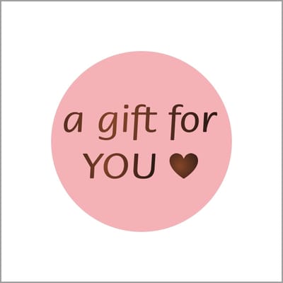 Sticker - "A gift for YOU" - Etiketten - 39mm Rond - Roze/Zwart - 500 Stuks