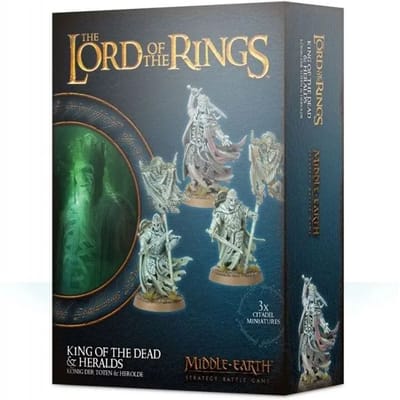 Set van 3 figuren van 14 stuks - de koning van de doden en de vaandeldrager Games Workshop Warhammer Middle Earth
