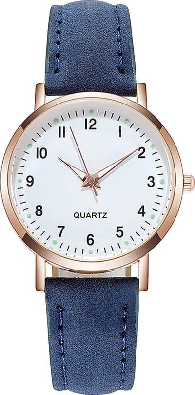 Doukou Blue Horloge | Suedine - Kunstleer | Blauw | Ø 32,5 mm | Fashion Favorite