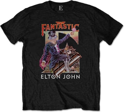 Elton John - Captain Fantastic Heren T-shirt - S - Zwart