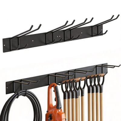 Dailygoods- Wandorganizer 2 stuks - Robuuste Gereedschapswand - Gereedschapshouder - Roestvrij Staal - 4 Dubbellaagse Haken - Hoog Draagvermogen - Gereedschapsrek