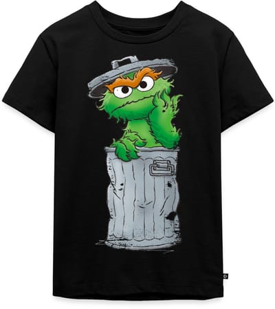 Sesamstraat Oscar Vuilnisbak Premium T Shirt Kinderen