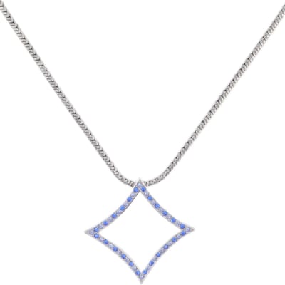 Behave – ketting – blauw – zilverkleurig – kristal – verfijnd – dinerlook
