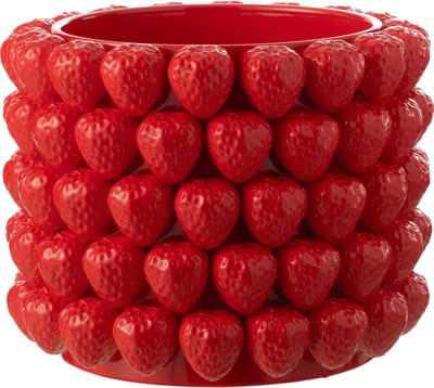 J-Line bloempot Aardbeien - keramiek - rood - extra large - Ø 36.5 cm
