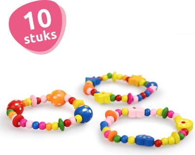 Isa's Friends® - Uitdeelcadeaus Houten Armbandjes - 10 stuks - Traktatie