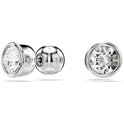 Swarovski Imber Enkele Ronde Kristallen Oorknopjes Oorbellen Dames Zilver 5696073 Box+Shopping Bag white