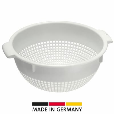 Westmark Vergiet/Zeef, met verzonken handgrepen en inkepingen, kunststof, BPA-vrij, kleur: wit, 21262211