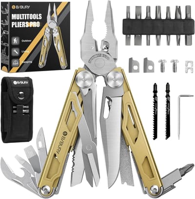 SnelShoppen - Multi-tool RVS Pliers - Opvouwbaar met Verbeterde Scharen, 2 Verwisselbare Zagen en Schroevendraaierset - Cadeau Ideeën voor Mannen, Ver