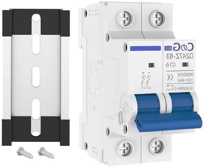 Automatische Zekering - Stroomonderbreker - Elektrische Beveiliging - Thermische Magneetsluiter - 2-polig 500V - Grijs