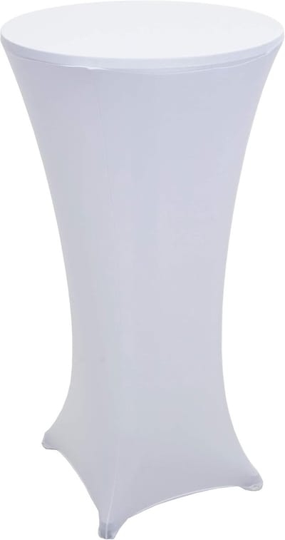 Statafelhoes Stretch - Tafelhoes Overtrek - Feest Decoratie - Voor Ø 60cm Blad - Tot 110cm Hoogte - Wit