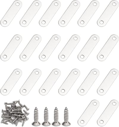 Platte Rechte Reparatie Plaat - 20 Stuks I Vormige Beugels voor Houten Meubels, Bevestiging en Verbinding
