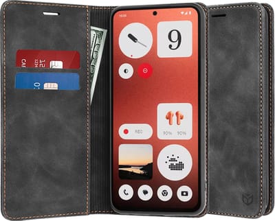 Hoesje geschikt voor Nothing CMF Phone 1 - Techsuit Confy Book Wallet Case - Zwart