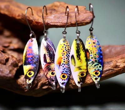 Forellepelset - Forel aas - Forelvissen - Set van 5 lepels - 35cm / 3gr - Natuurlijk