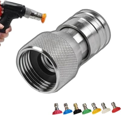 Hogedruk sproeier - Kracht sproeier - Buiten reinigen - 7-in-1 instelbaar - 48 x 3 cm - Zilver