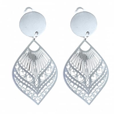 Clip oorbellen -zilverkleur -filigraan- geen gaatje- Charme Bijoux