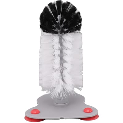 Zuigmuur Glasborstel Nylon Plastic Handsfree Bekerreinigingsborstel met Zuignap voor Rode Wijn white