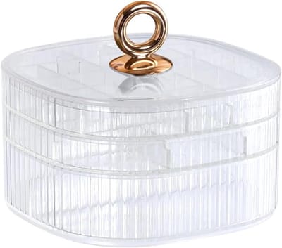 Juwelendoos Acryl - Sieraden Organizer - Sieraden Opbergen - 3 Lagen Met Handvat - N.v.t. - Transparant