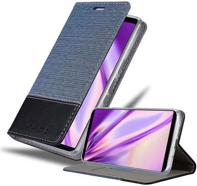 Cadorabo Hoesje geschikt voor Sony Xperia 5 in DONKERBLAUW ZWART - Beschermhoes met magnetische sluiting, standfunctie en kaartvakje Book Case Cover Etui