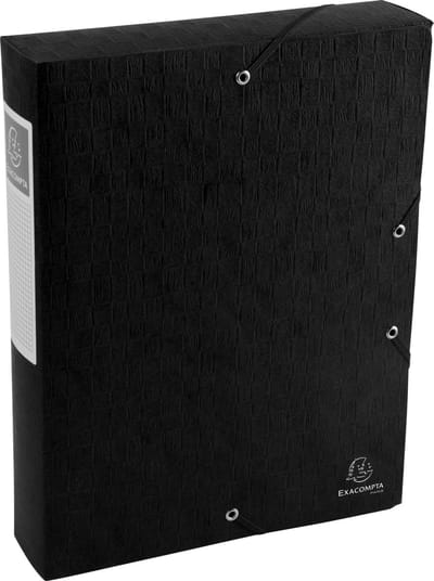 Exacompta 10x Klasseerdoos Scotten Rug 60mm - A4 - Zwart - 50911E