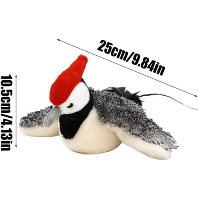 1 stuks Flapperende Mus Kat Speelgoed Interactief Tsjilpend Vogel Bewegingen Aanraakgeactiveerd Elektrisch Pluche Speelgoed Oplaadbaar Kittenspeelgoed Huisdier gray