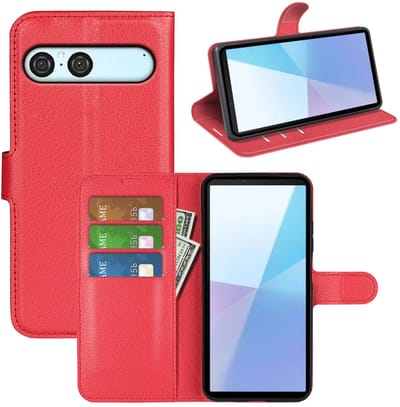 MobyDefend Hoesje - Geschikt voor Sony Xperia 10 VII - Kunstleren Wallet Book Case (Sluiting Voorkant) - Rood