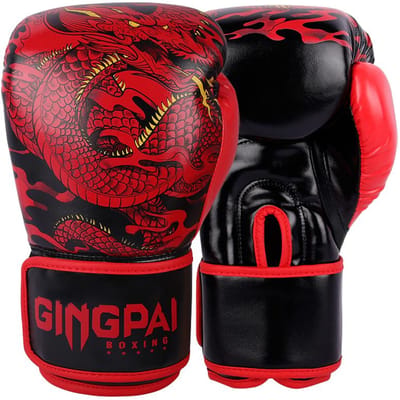 10/12/14Oz Bokshandschoenen Professionele Volwassen Sanda Muay Thai Vechthandschoenen voor Mannen Vrouwen Training MMA 10oz black