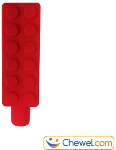 Potlood kauwdop / bijtdop bouwblokje | Diverse kleuren - Rood