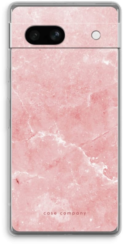 Case Company® - Hoesje geschikt voor Google Pixel 7A hoesje - Roze marmer - Soft Cover Telefoonhoesje - Bescherming aan alle Kanten en Schermrand