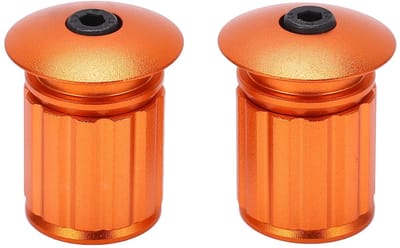 Allecto - Fietsstuur Eindstekkers - Verstelbare Aluminium - Oranje - Stuurstang Hoeden - Geschikt voor Racefiets en MTB - 18-20mm