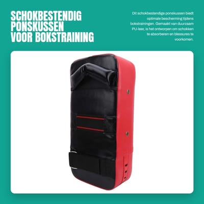 Dailygoods- Ponskussen Schokbestendig - Duurzaam PU-leer - Impact-resistente Padding - Volledige Bescherming - Comfortabel Handvat - Snelle Rebound - Slagschild
