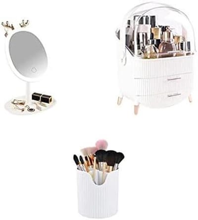 Cosmetica Opberger - Make-up Organizer - Tafel Organiseren - Met 2 Laden - 37 cm Hoog - Wit