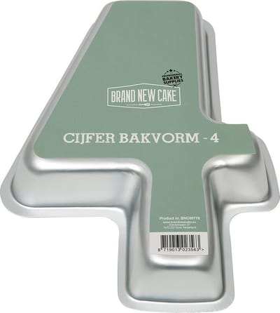 BrandNewCake® Cijfer 4 Bakvorm - Cijfer Bakvormen - Cijfer Vorm - Aluminium Bakvorm - Heerbruikbaar