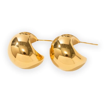 Lajetti - Goudkleurige Oorknopjes Ringen Stainless Steel Dames - Gold Plated Oorbellen