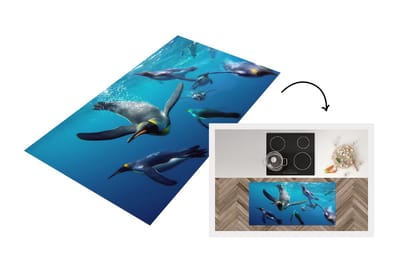 Keukenloper - Loper keuken - Pinguïns onder water - 120x60 cm - Keukenloper vinyl