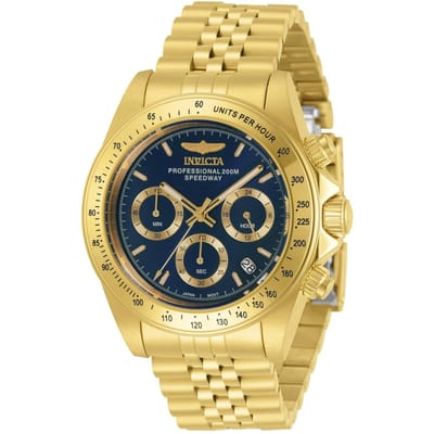 Invicta Speedway 30999 Herenhorloge - Quartz Uurwerk - Roestvrij Staal met Blauwe Wijzerplaat - 39 mm