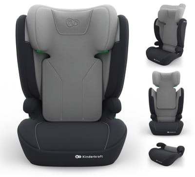Kinderkraft I-SPARK 2 PLUS i-Size - Autostoel - 100-150 cm 2-in-1 met boosterfunctie 10-standen hoofdsteun - Grijs