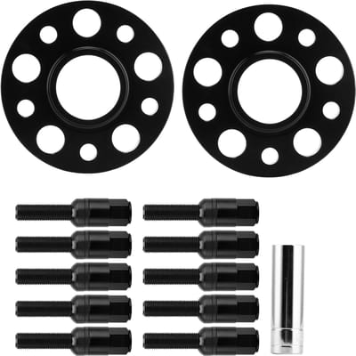 Wielnaafverbreder Set 5x112 met 15mm Flens M12x1.5 Bout Vervanging voor Mercedes Benz Black