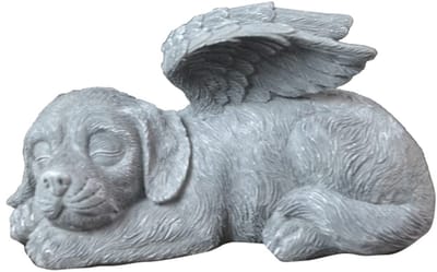 Dailygoods- Gedenktuinornament Engelbeeld - Dierenbeelden - Dieren beeldjes - Grafsteen - Tuindecoratie - Hoogwaardig hars, 1 stuk - Dierenbeeld