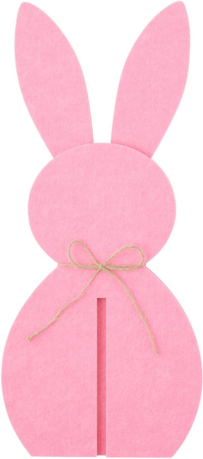 J-Line decoratie Konijn - vilt - roze - medium