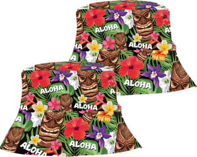 Guirca Verkleed hoedje Tropical Hawaii party - 2x - Summer/jungle print - volwassenen - Carnaval