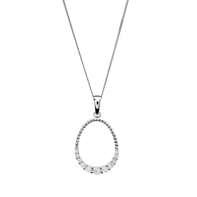 Orphelia 'Aria' Dames 925 Sterling Zilveren Set: Ketting-Hanger + Oorbellen - Zilver SET-7494