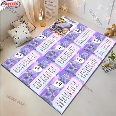 Tafel van Vermenigvuldiging Wiskunde Vloerkleden voor Woonkamer Slaapkamer Kinder Speelkamer Klaslokaal, Educatief Tapijt voor Kinderen, Cadeaus voor Kinderen 40x60cm (16x24in)